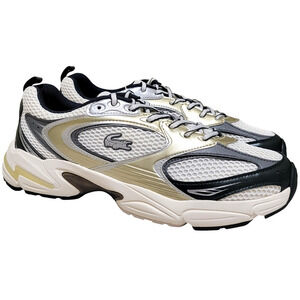 Lacoste Men Storm 96 2K Low Top Dad Sneakers Size US 11.5 Off White Dark Green